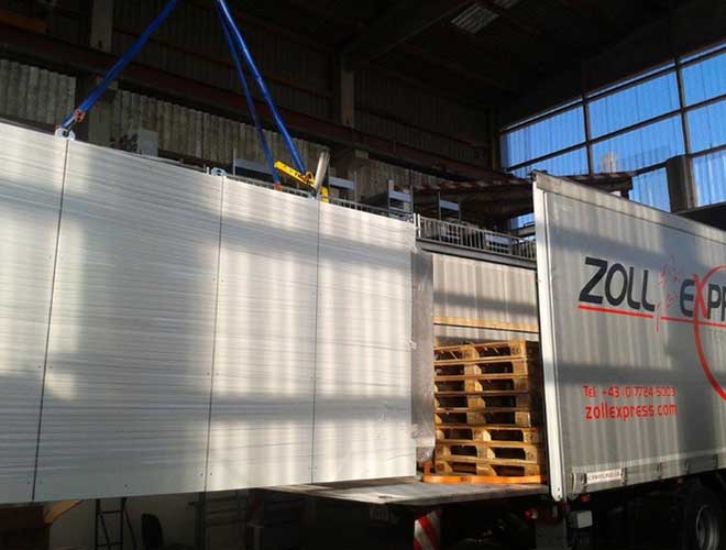 Zollexpress references on tour crane loading Austria